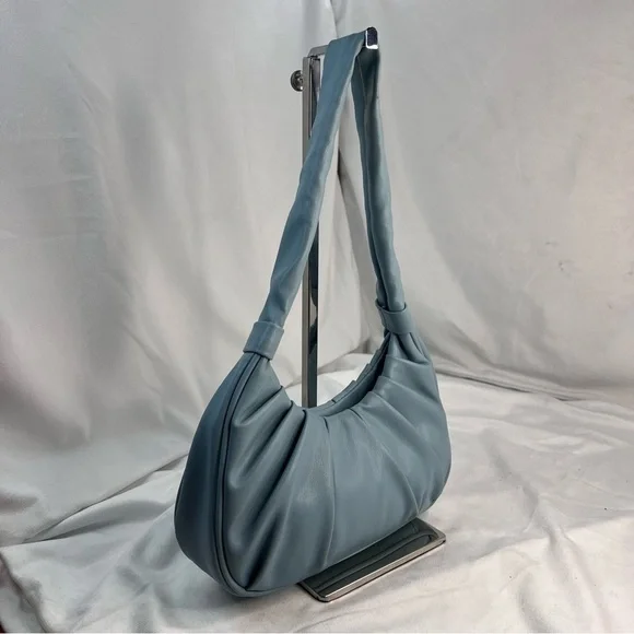 Olivia And Kate Baby Blue Scrunch Small Shoulder Bag - Picture 6 of 9